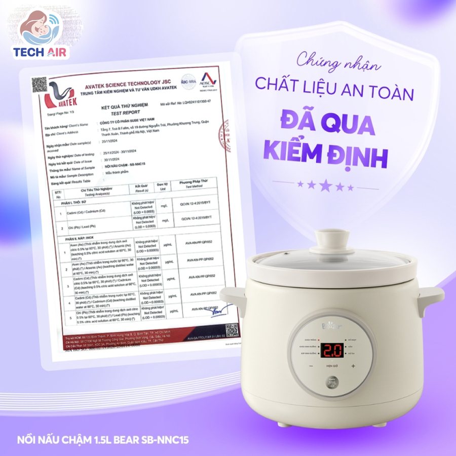 Nồi Nấu Chậm Bear SB-NNC15 1.5L - Thông Số Kỹ Thuật