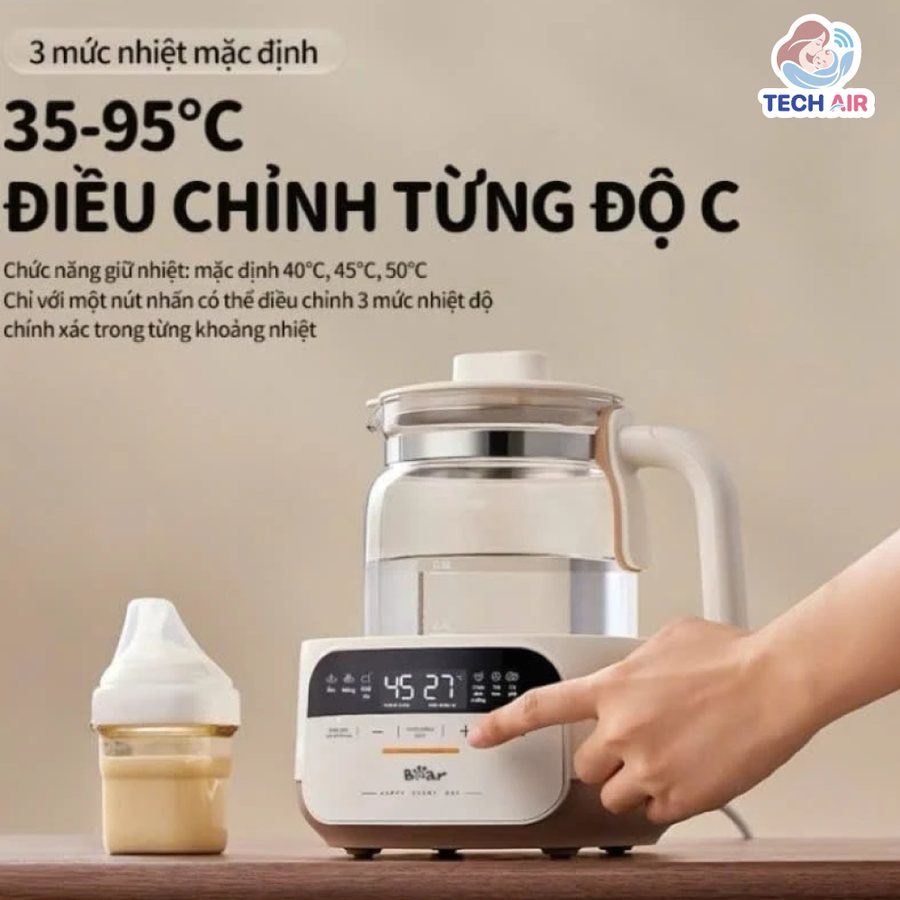 Máy Hâm Sữa Bear WW-5H12N 1.3L - Công suất 800W, điều chỉnh nhiệt độ linh hoạt