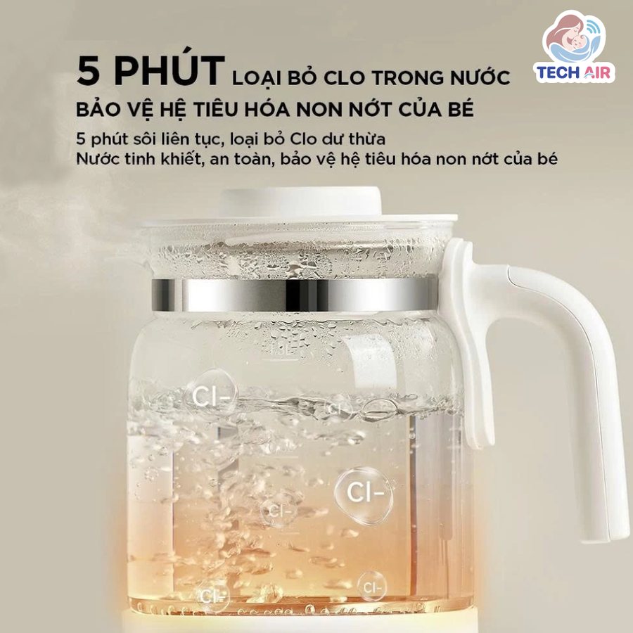 Máy Đun Nước Hâm Sữa Tiệt Trùng Bear WW-5H12V78 - Bình đun 1.3L, giữ ấm lên đến 72 giờ