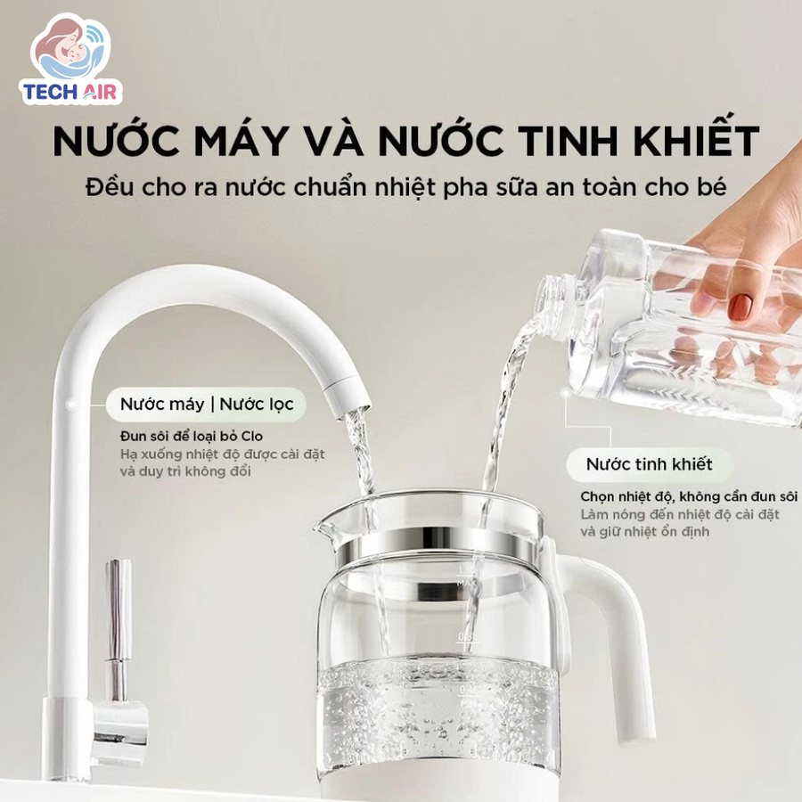 Máy Đun Nước Hâm Sữa Tiệt Trùng Bear WW-5H12V78 - Bình đun 1.3L, giữ ấm lên đến 72 giờ