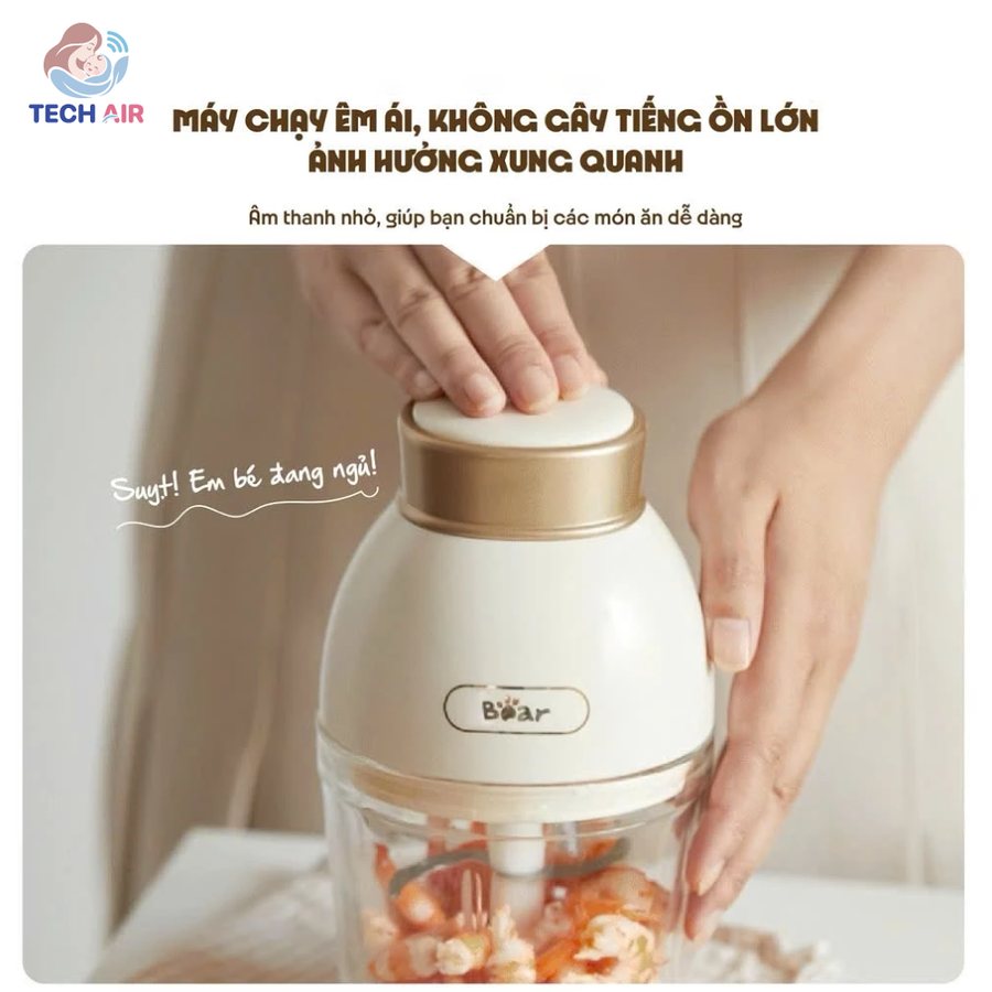 Máy Xay Ăn Dặm Bear QSJ-D02Q1 0.6L - Điều khiển nút nhấn, dễ sử dụng