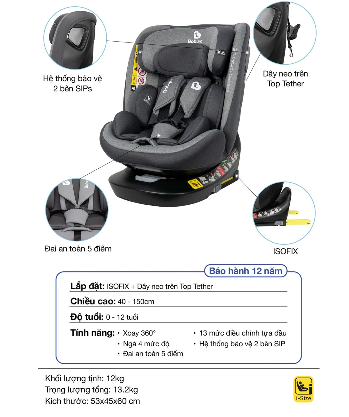 Thông số kỹ thuật Babyro i-Spinsafe