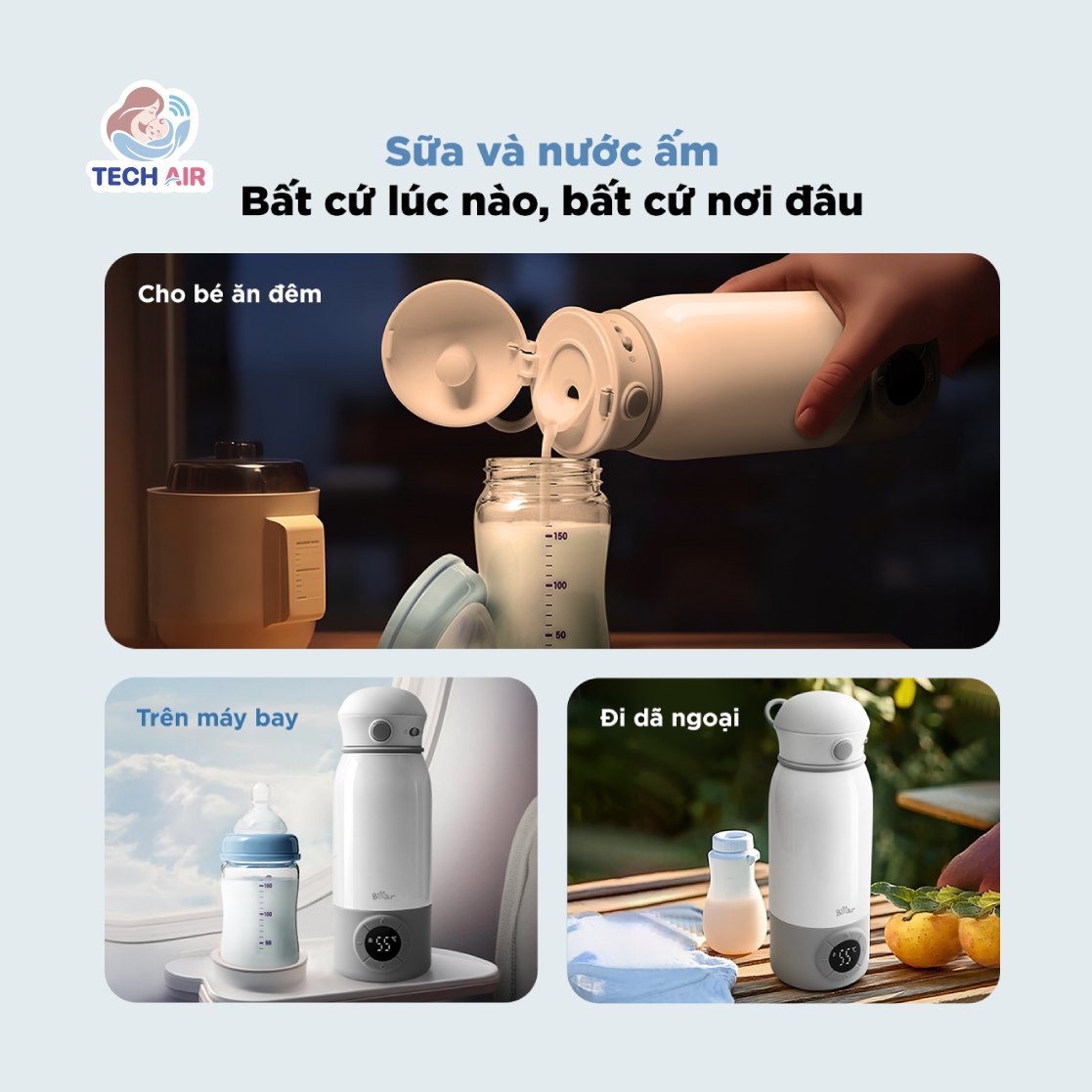 Bình Hâm Sữa Di Động Bear BKL-055EJ 500ml