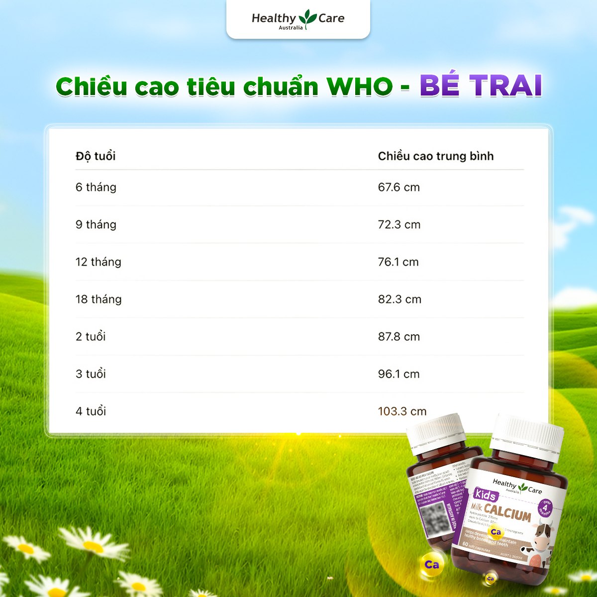 Healthy Care Kids Milk Calcium 270mg