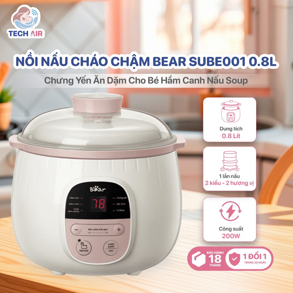 Nồi Nấu Chậm Bear 0.8L SUBE001