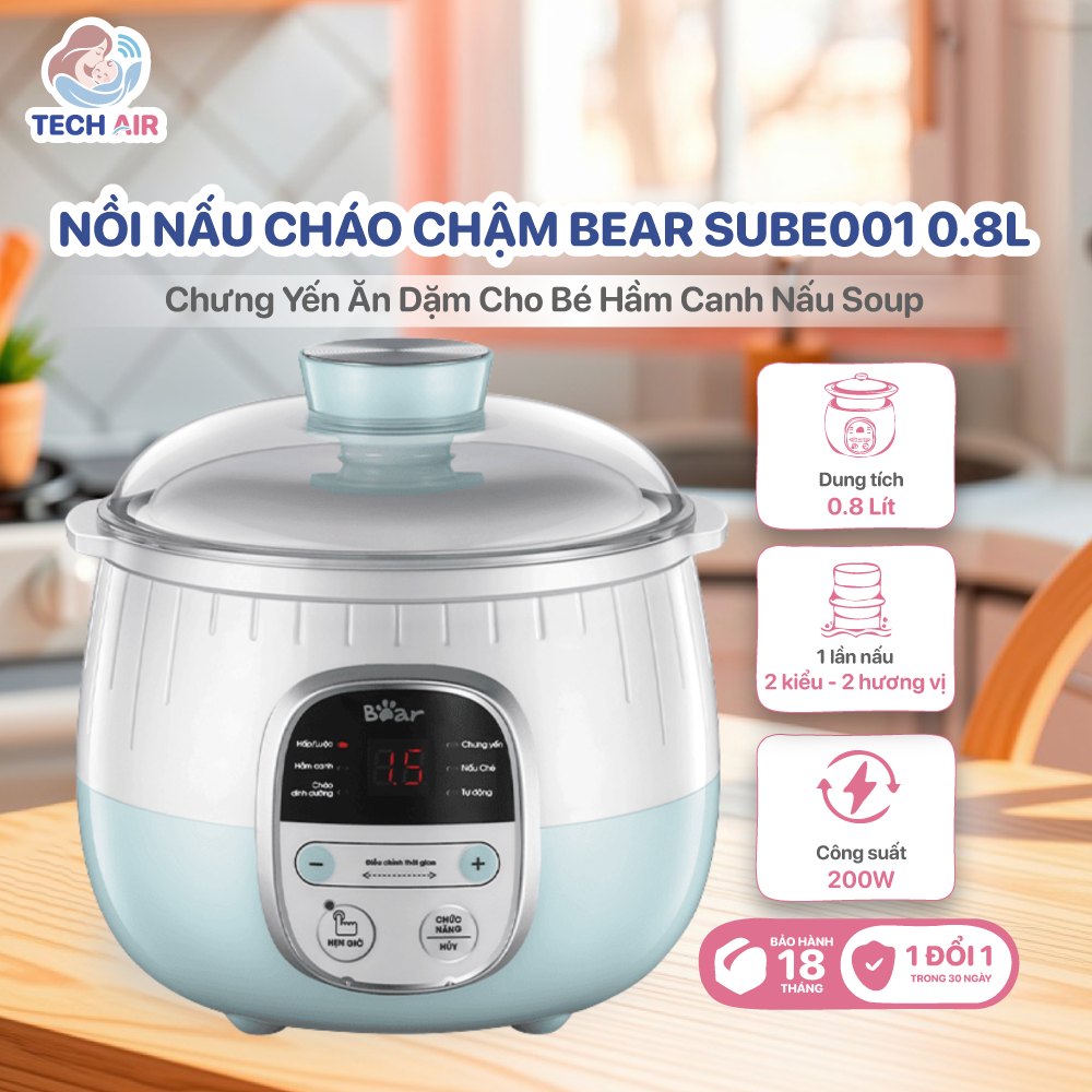 Nồi Nấu Chậm Bear 0.8L SUBE001