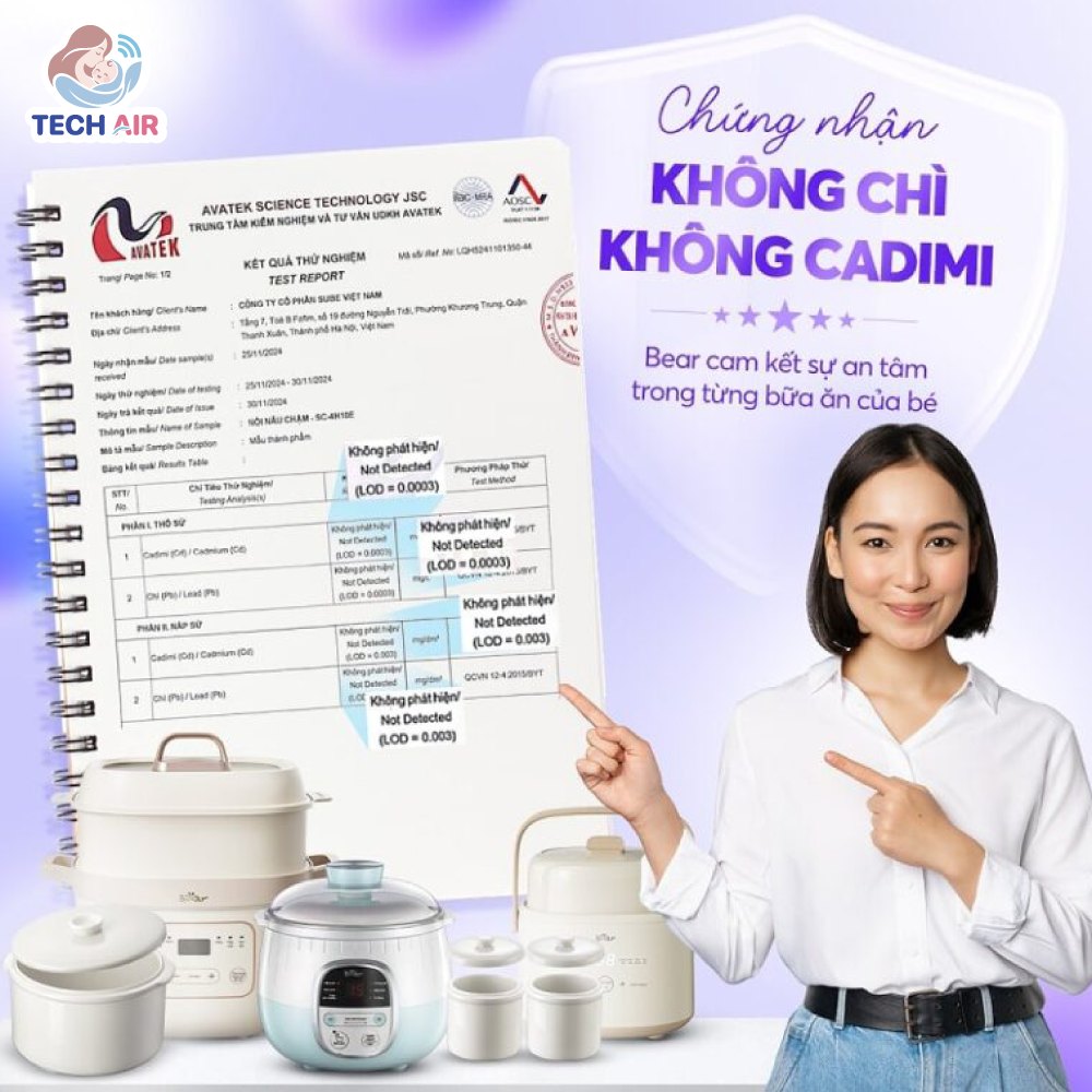 Nồi Nấu Chậm Bear 0.8L SUBE001