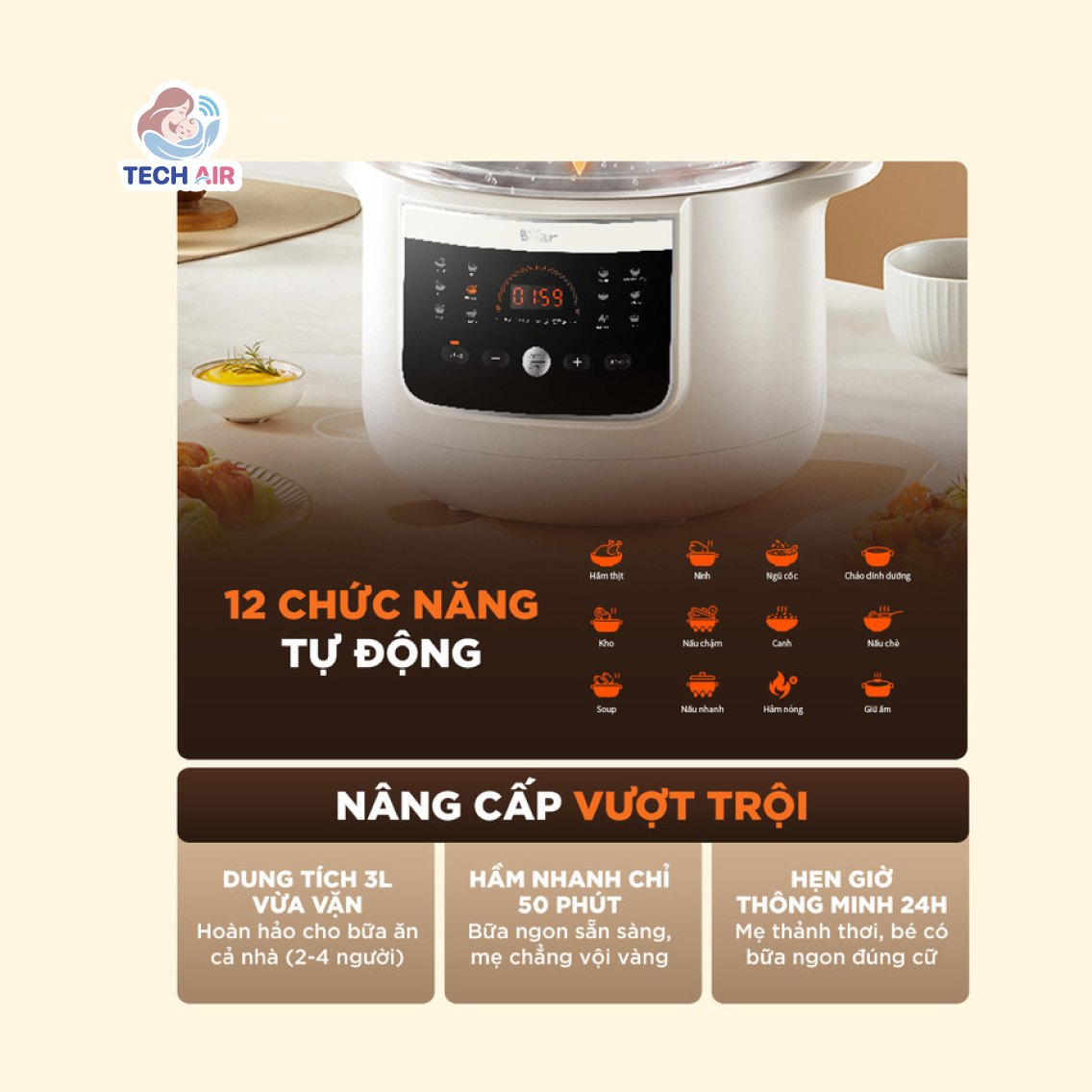 Nồi Nấu Chậm Bear 3.0L ESP-305LP