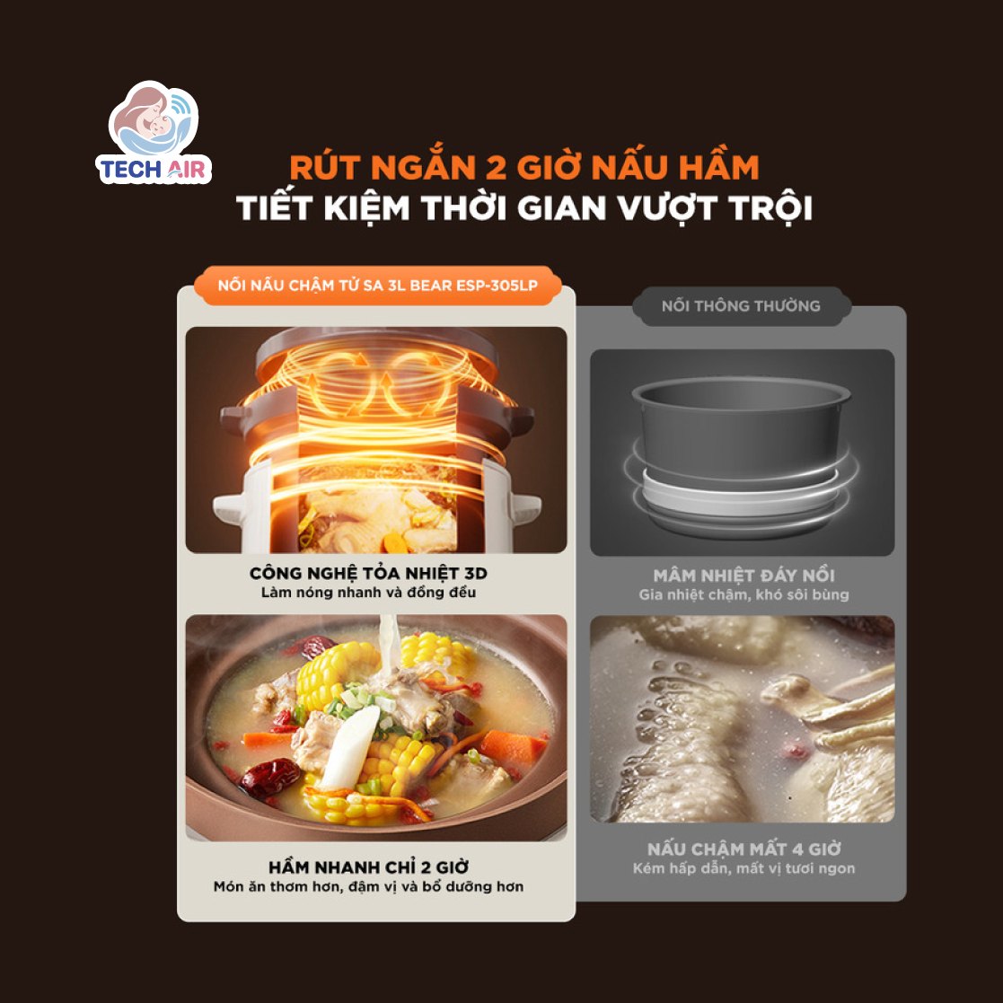 Nồi Nấu Chậm Bear 3.0L ESP-305LP